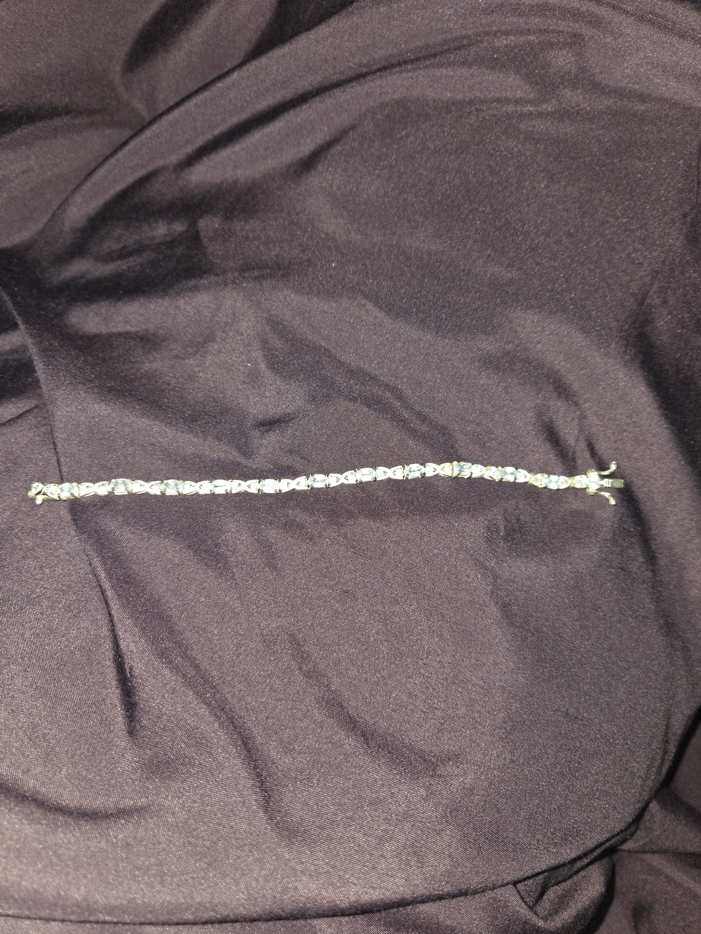 Rhinestone Tennis Bracelet - Silver Clear Stones
